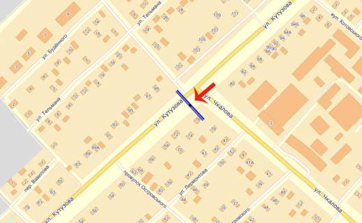 Билборд B в Бровары, 3х6  Бровари вул.Олега Онікієнка,76 (колишня вул.Кутузова) (В) схема