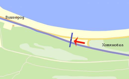 Билборд A в Хотяновке, 3х6  Хотянівка/Вишгород (перед Київськой ГЕС)/на Вишгород схема