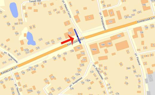 Билборд B в Бровары, 3х6  Бровари вул Київська 135 (В) з Київа/ресторан "Сан Марко" схема