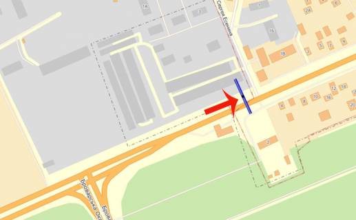 Білборд, Бігборд (Борд)  B у Бровари, 3х6  Бровари вул Київська 1 (В)/вул.Заліська (колишня провулок С.Єсеніна) - з Київа/АЗС КЛО схема