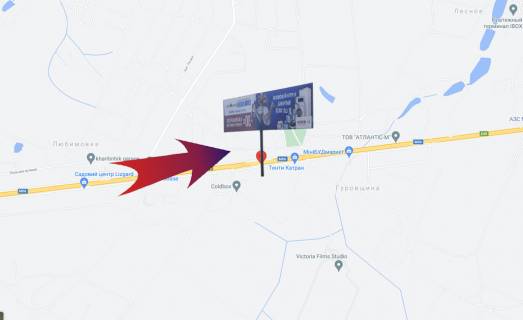 Білборд, Бігборд (Борд)  A у , , 3х6  Житомирська траса (Гуровщина) в напрямку Києва, 12 км до посту ДАІ (А) - (лівий) схема