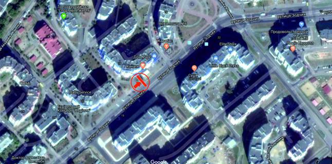 Билборд B в Виннице, 6х3  вул. Зодчих (буд.№18) схема