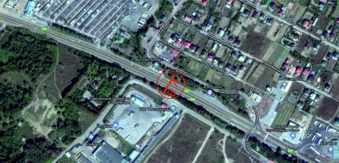 Нестандарт B в Виннице, 12х3  Хмельницька траса (перед знаком Вінниця) Епіцентр, виїзд ліва схема