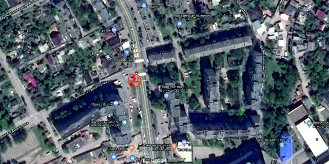 Билборд A в Виннице, 6х3  вул. Київська - вул. Богдана Ступки схема