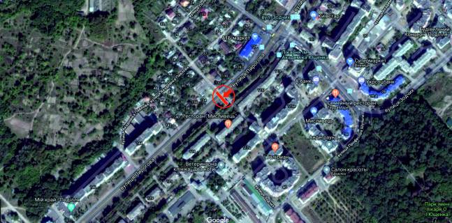 Билборд B в Виннице, 6х3  вул. Пирогова (магазин "LANA") схема