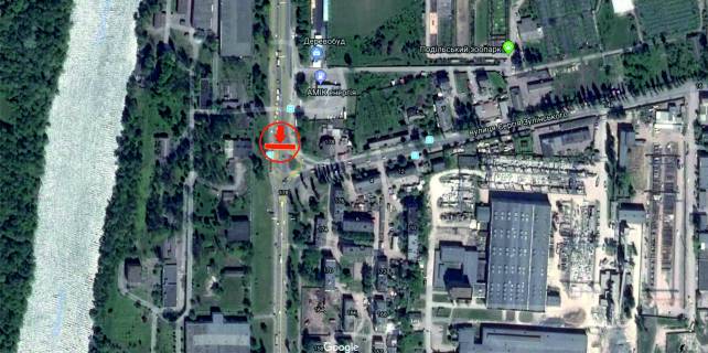 Билборд A в Виннице, 6х3  вул. Київська (Водоканал) розподільник 4 в'їзд  схема