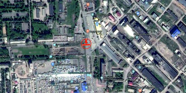 Билборд A в Виннице, 6х3  вул. Батозька - вул.Стрілецька схема